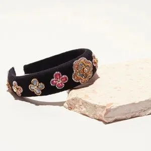Mignonne Gavigan New York Peach Beaded Floral Headband Boho Luxe Hair Accessory Mignonne gavigan beaded - Gem main image 3